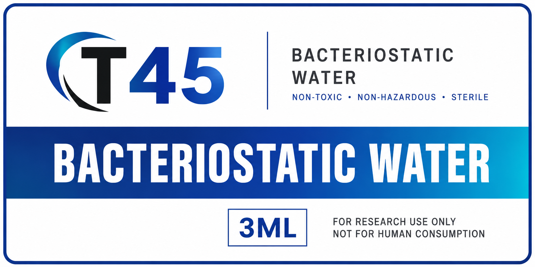 T45 BAC Water 3mL label